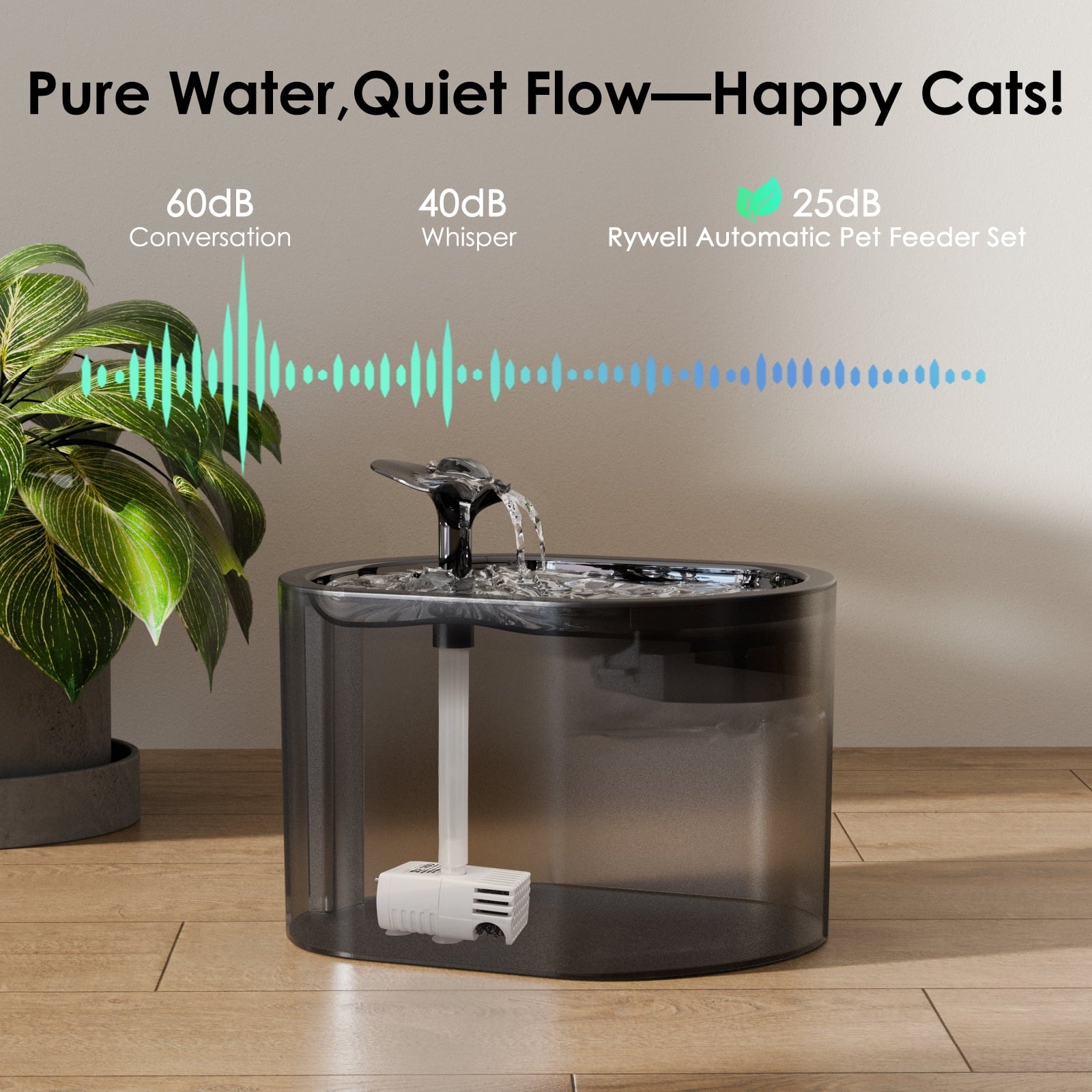 Rywell 2-in-1 Smart Pet Feeder & Water Fountain