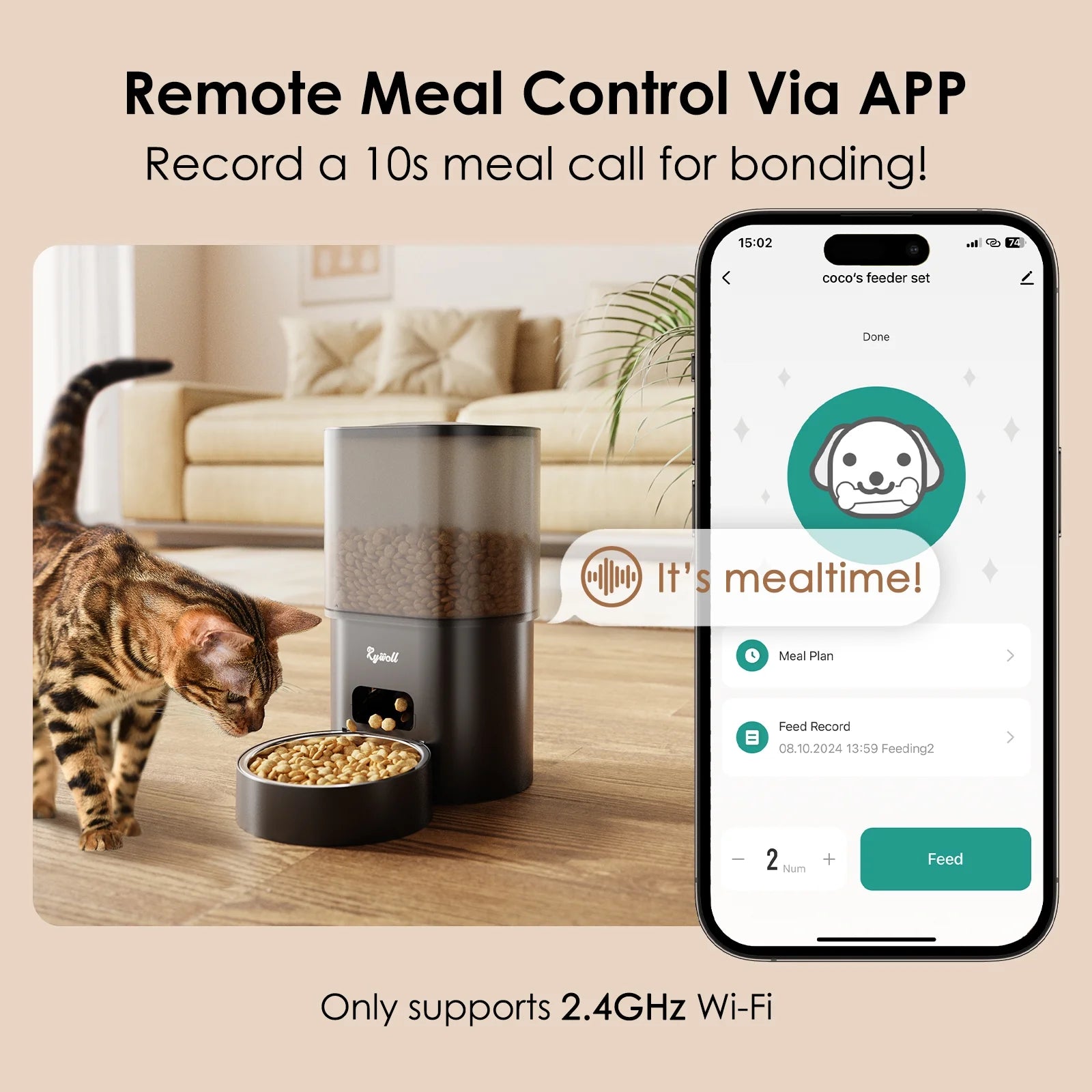 Rywell 2-in-1 Smart Pet Feeder & Water Fountain