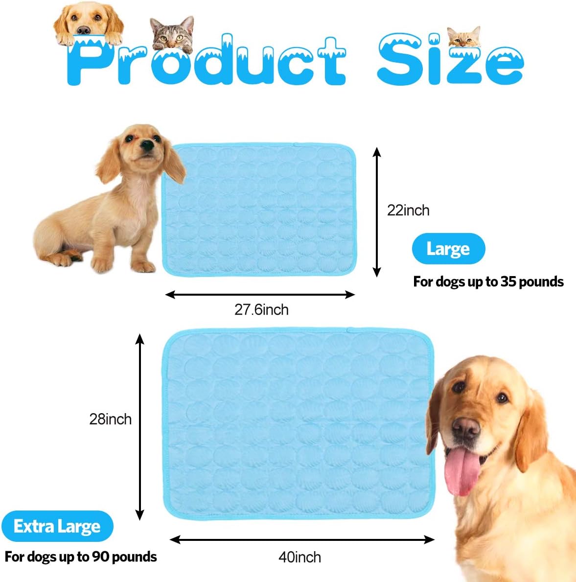Dog Cooling Pad – Reversible, Washable Summer Mat