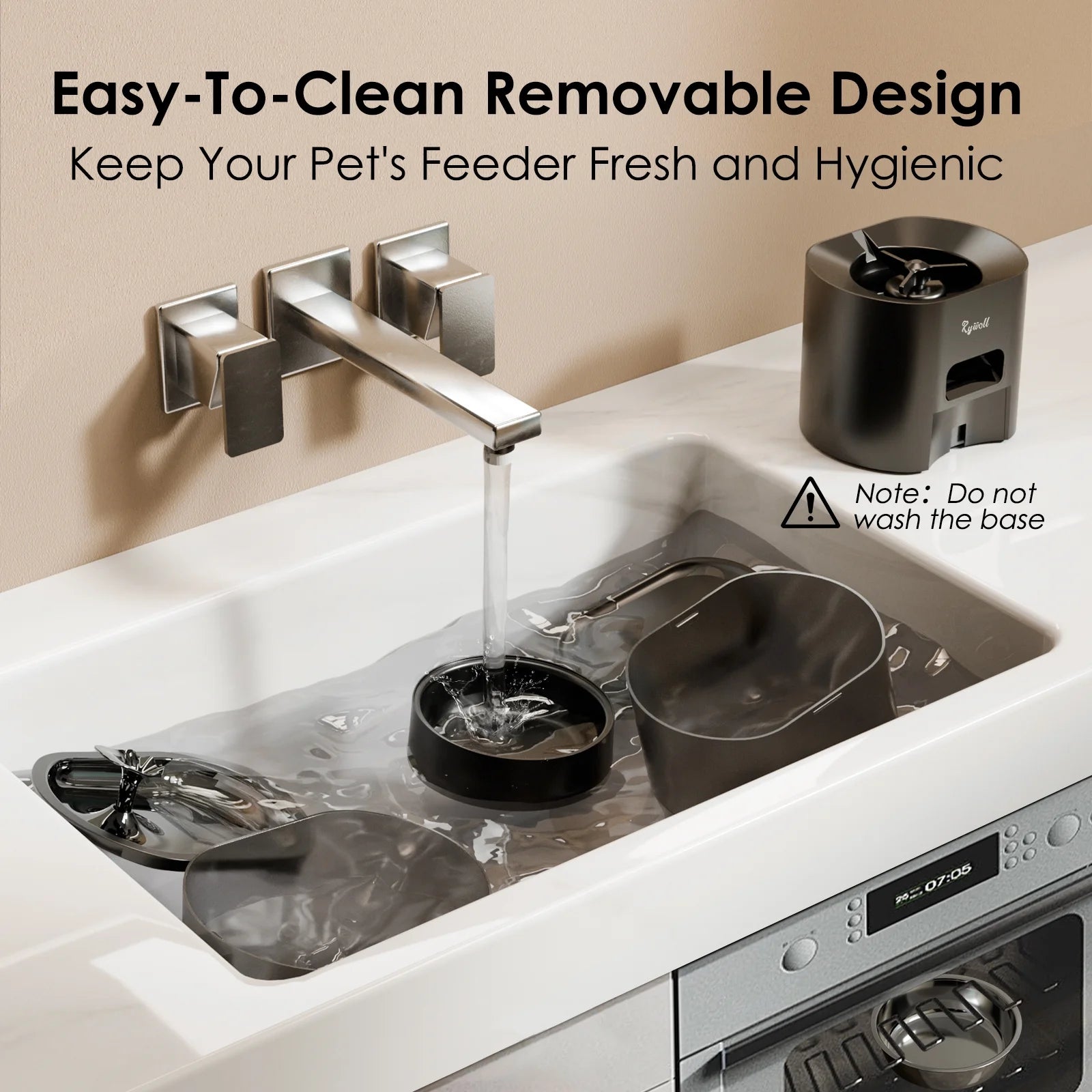 Rywell 2-in-1 Smart Pet Feeder & Water Fountain