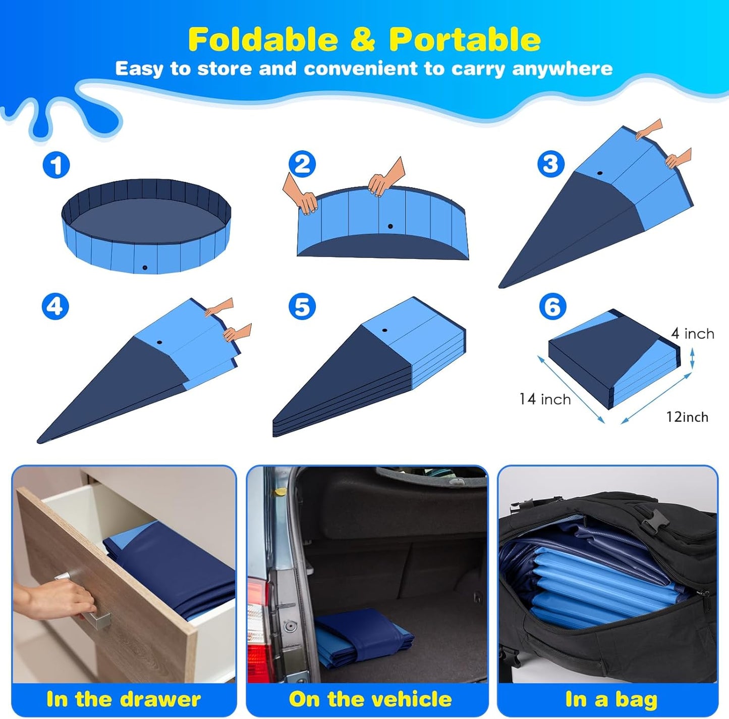 Durable Foldable Dog Pool – Easy to Set Up and Perfect for Big Dogs
