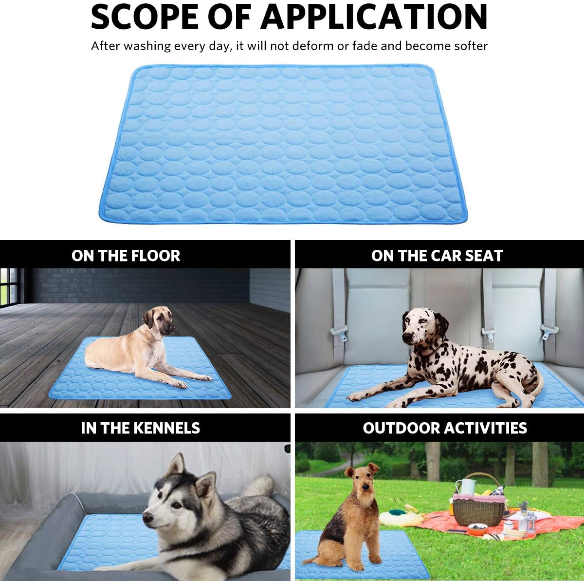 Dog Cooling Pad – Reversible, Washable Summer Mat