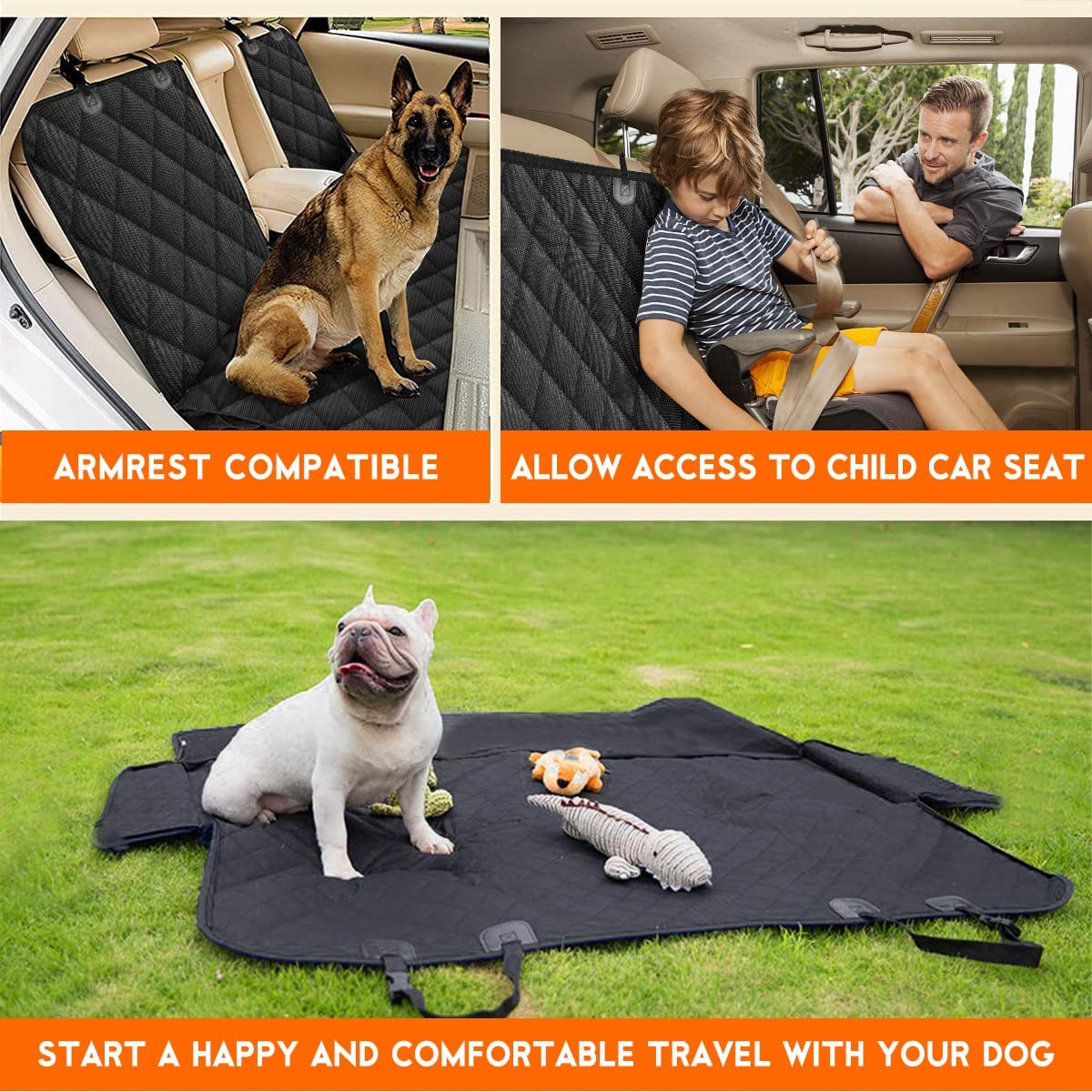 Dog Car Seat Cover – Waterproof, Non-Slip Back Seat Protector for Cars, Trucks & SUVs