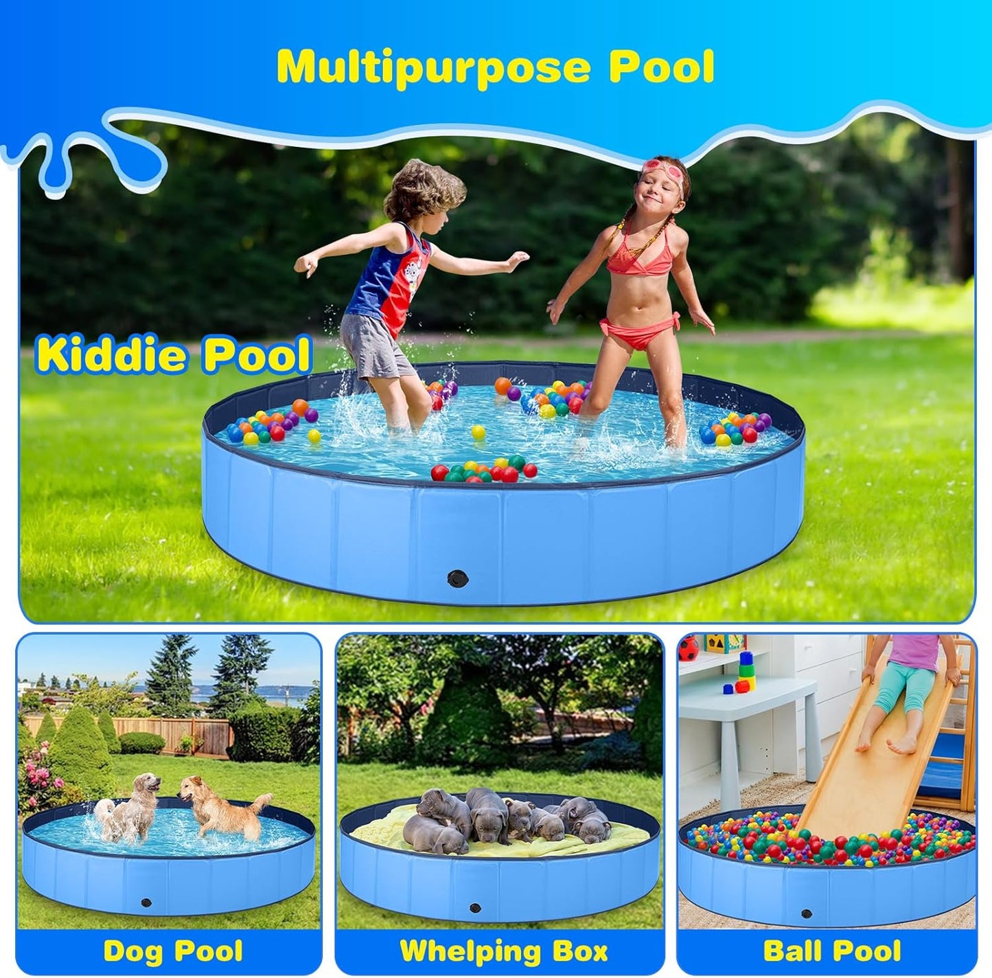 Durable Foldable Dog Pool – Easy to Set Up and Perfect for Big Dogs
