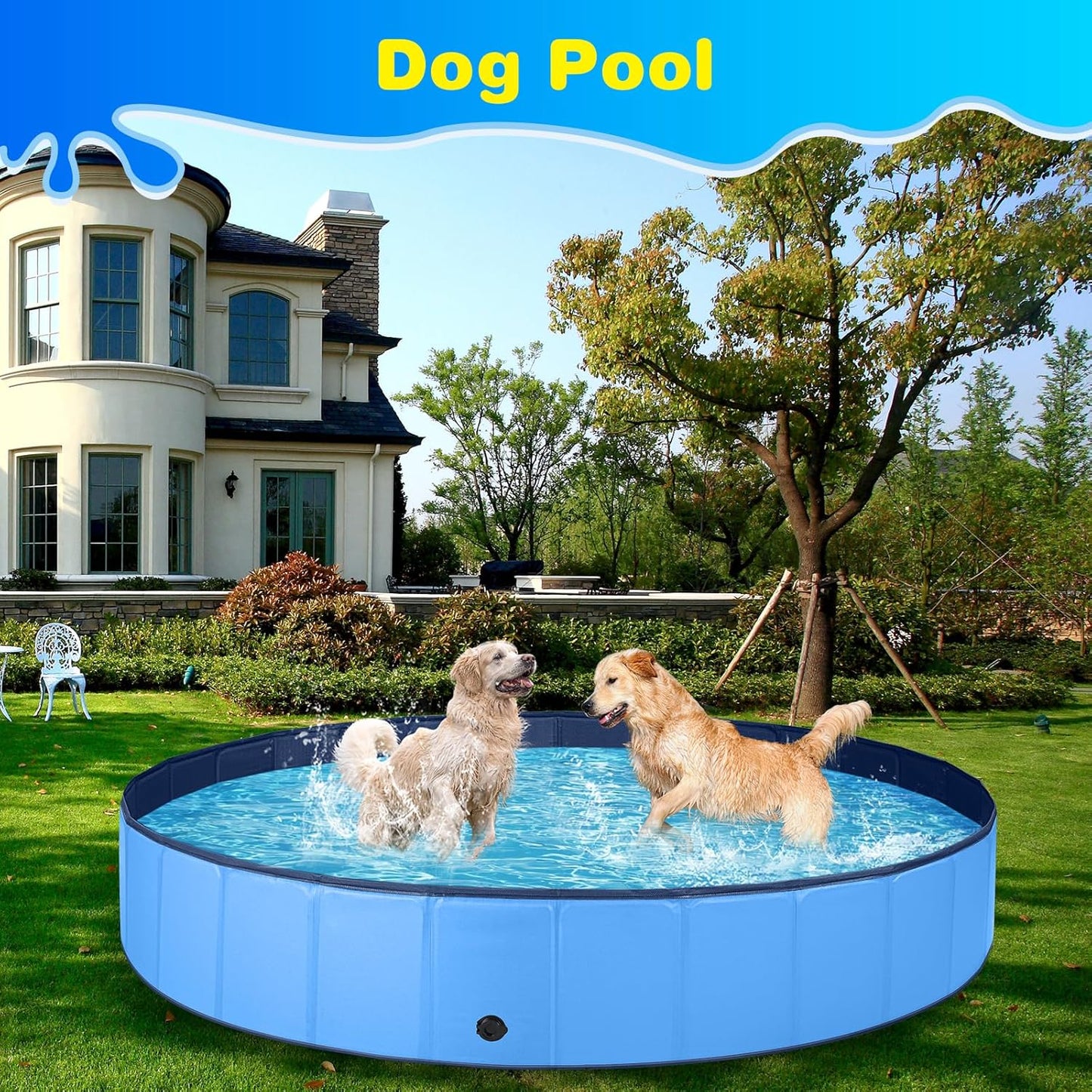 Durable Foldable Dog Pool – Easy to Set Up and Perfect for Big Dogs