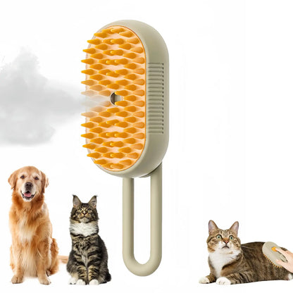 Steam Brush – 3-In-1 Pet Grooming Comb with Water Spray for Cats and Dogs