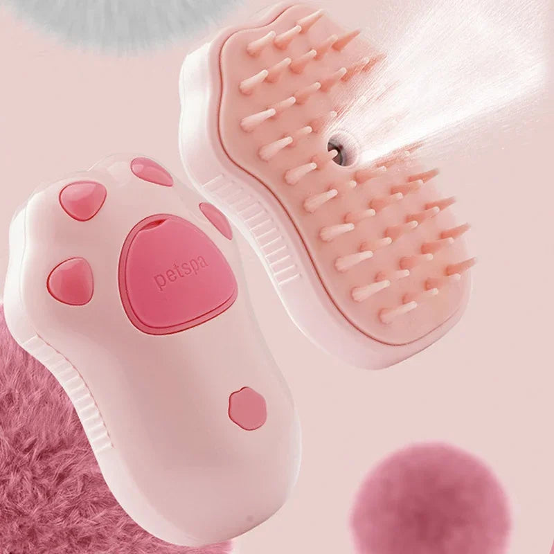 Steam Brush – 3-In-1 Pet Grooming Comb with Water Spray for Cats and Dogs