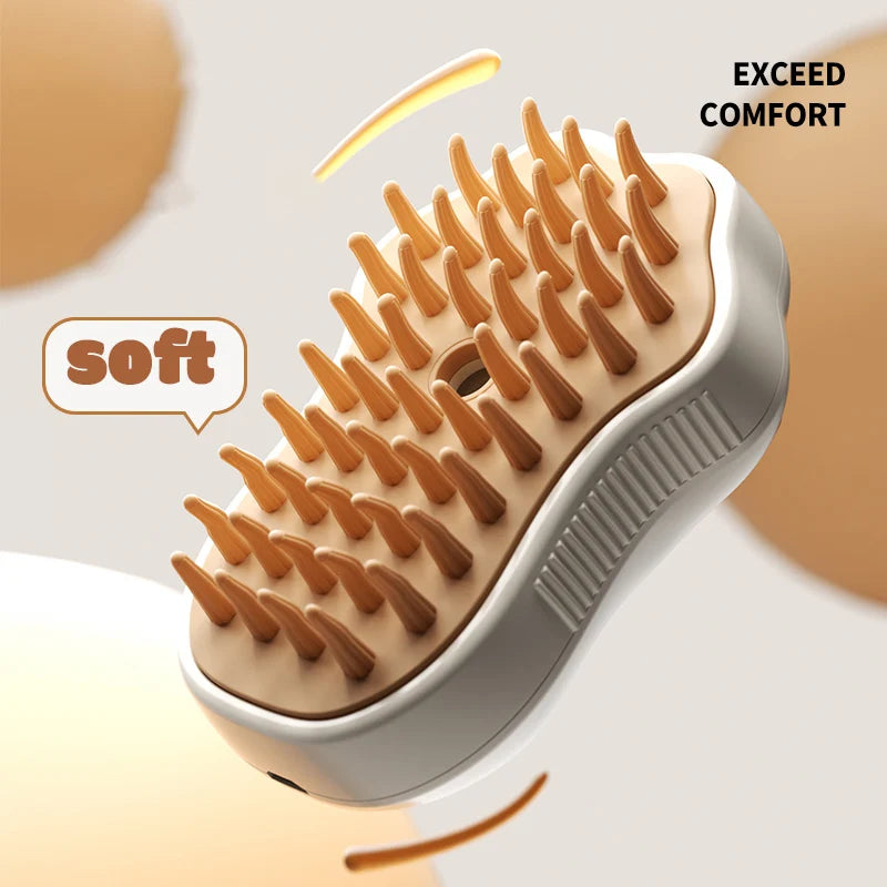 Steam Brush – 3-In-1 Pet Grooming Comb with Water Spray for Cats and Dogs
