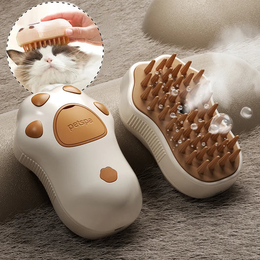 Steam Brush – 3-In-1 Pet Grooming Comb with Water Spray for Cats and Dogs